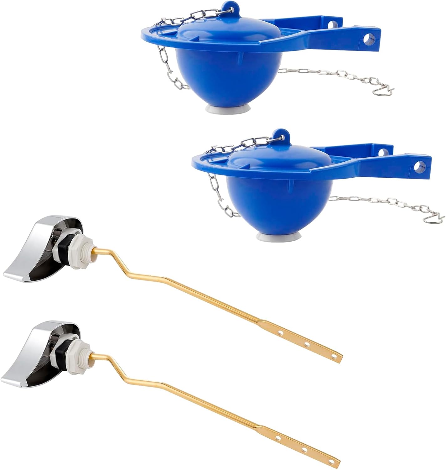 2 Pack Large 3-Inch Toilet Flapper with Toilet Handle Replacement Compatible with TOTO THU068#CP Trip Lvr - Image 1