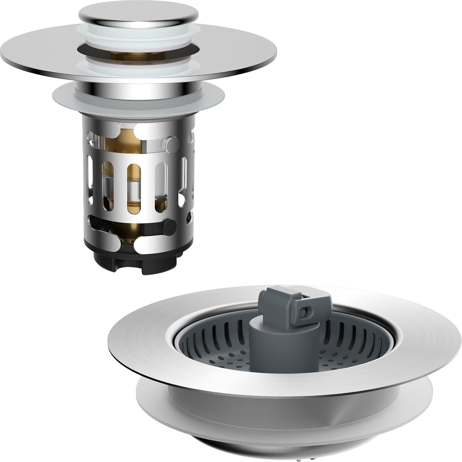 Upgraded 3 in 1 Bathroom and Kitchen Sink Drain Strainer - Image 1