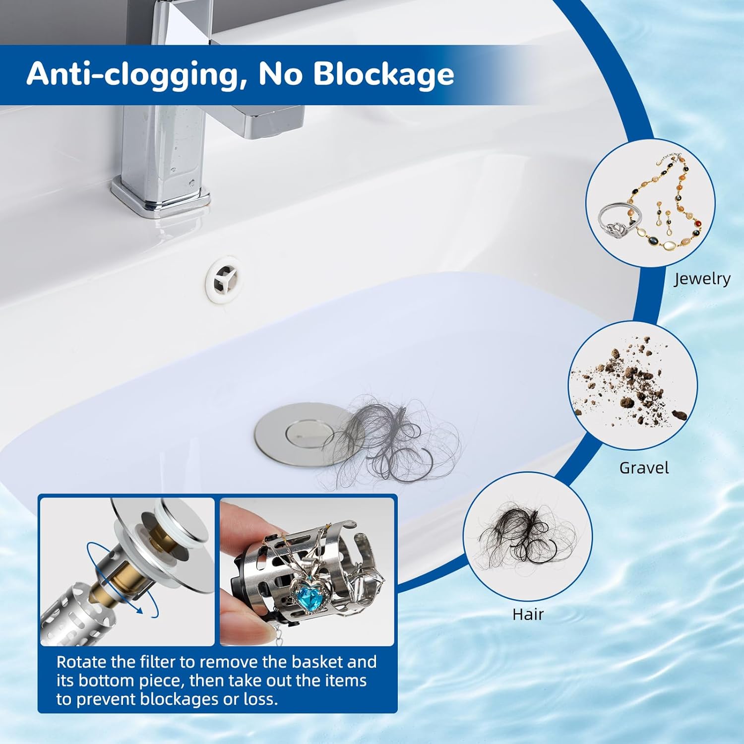 Upgraded 3 in 1 Bathroom and Kitchen Sink Drain Strainer - Image 3