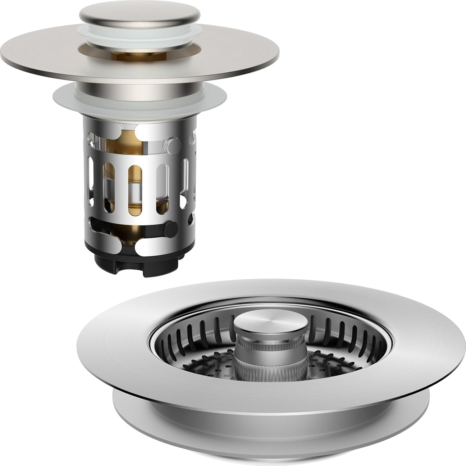 Upgraded 3 in 1 Bathroom and Kitchen Sink Drain Strainer - Image 1