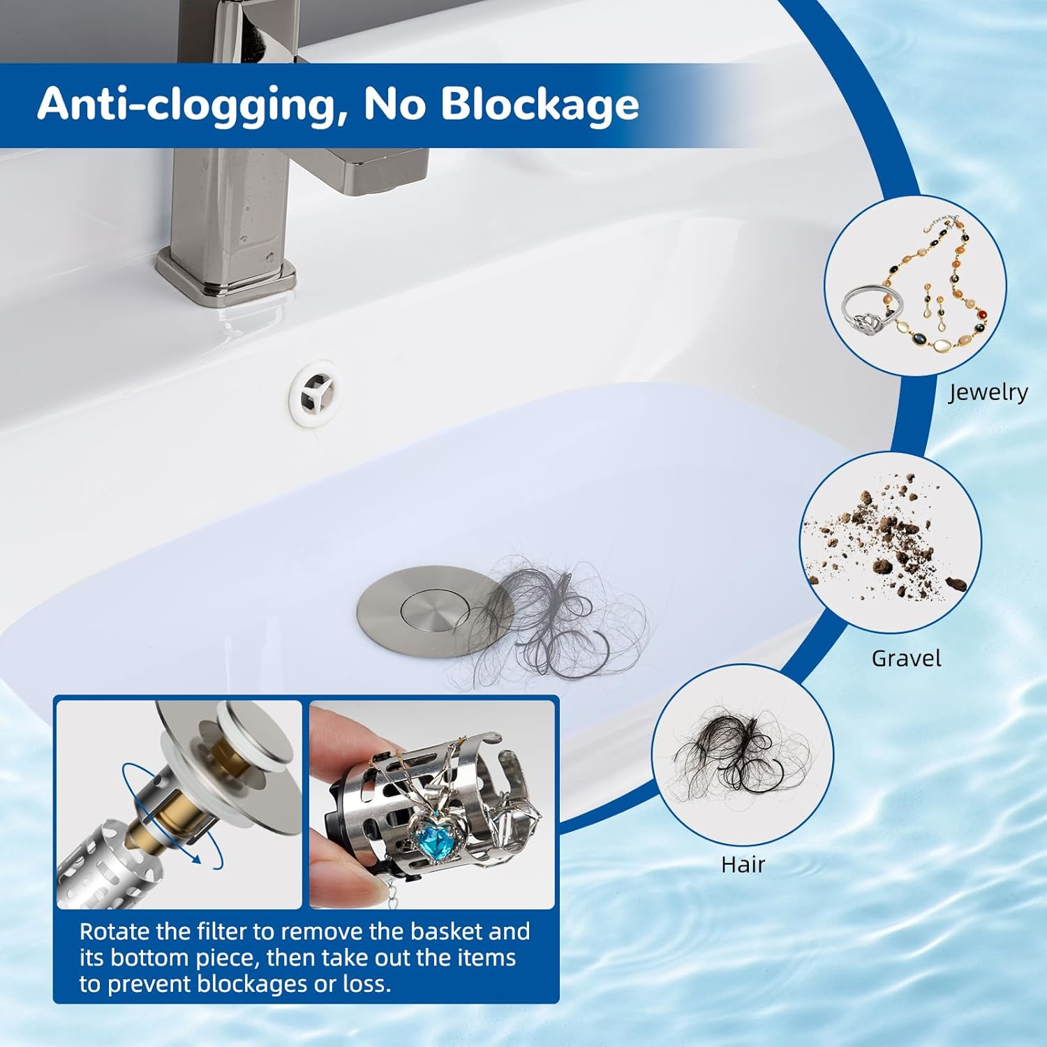 Upgraded 3 in 1 Bathroom and Kitchen Sink Drain Strainer - Image 3