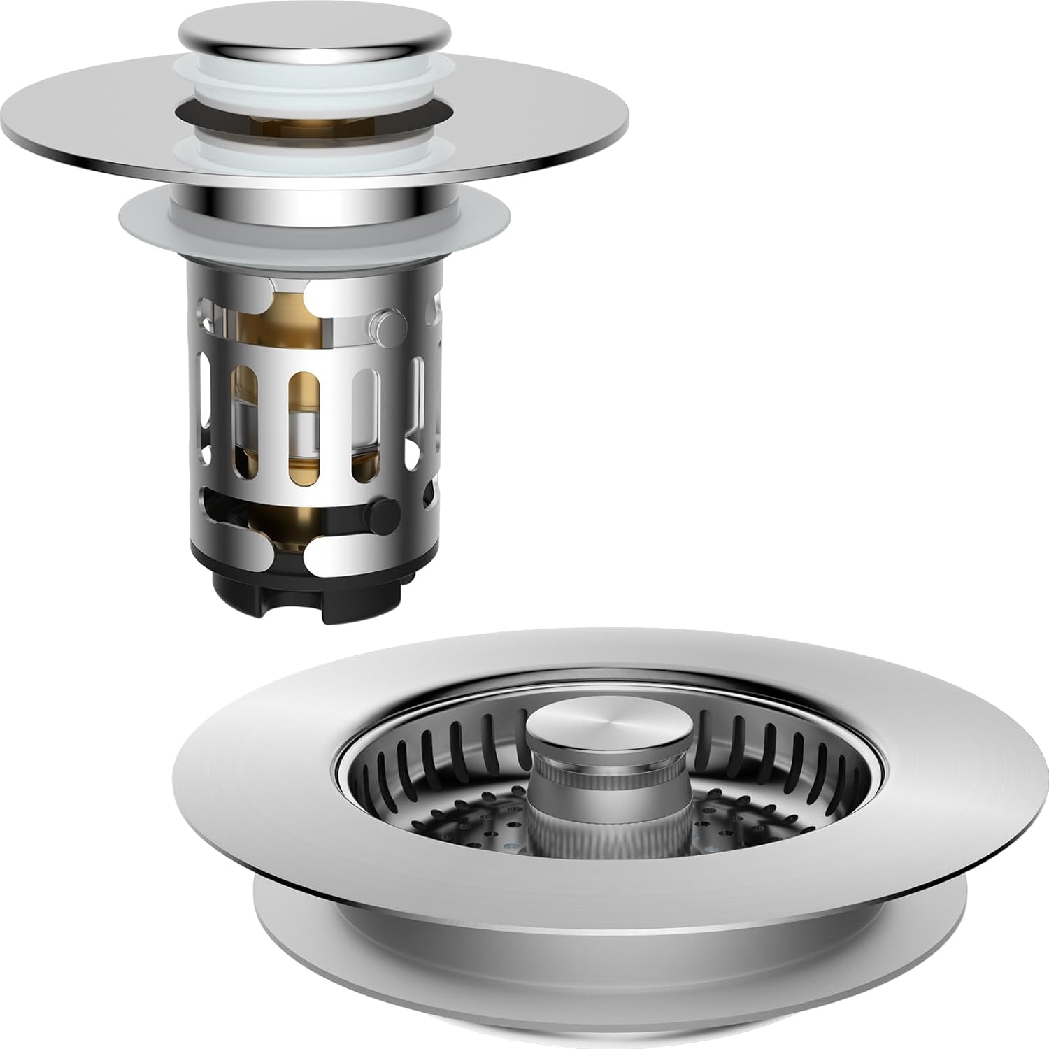 Upgraded 3 in 1 Bathroom and Kitchen Sink Drain Strainer - Image 1