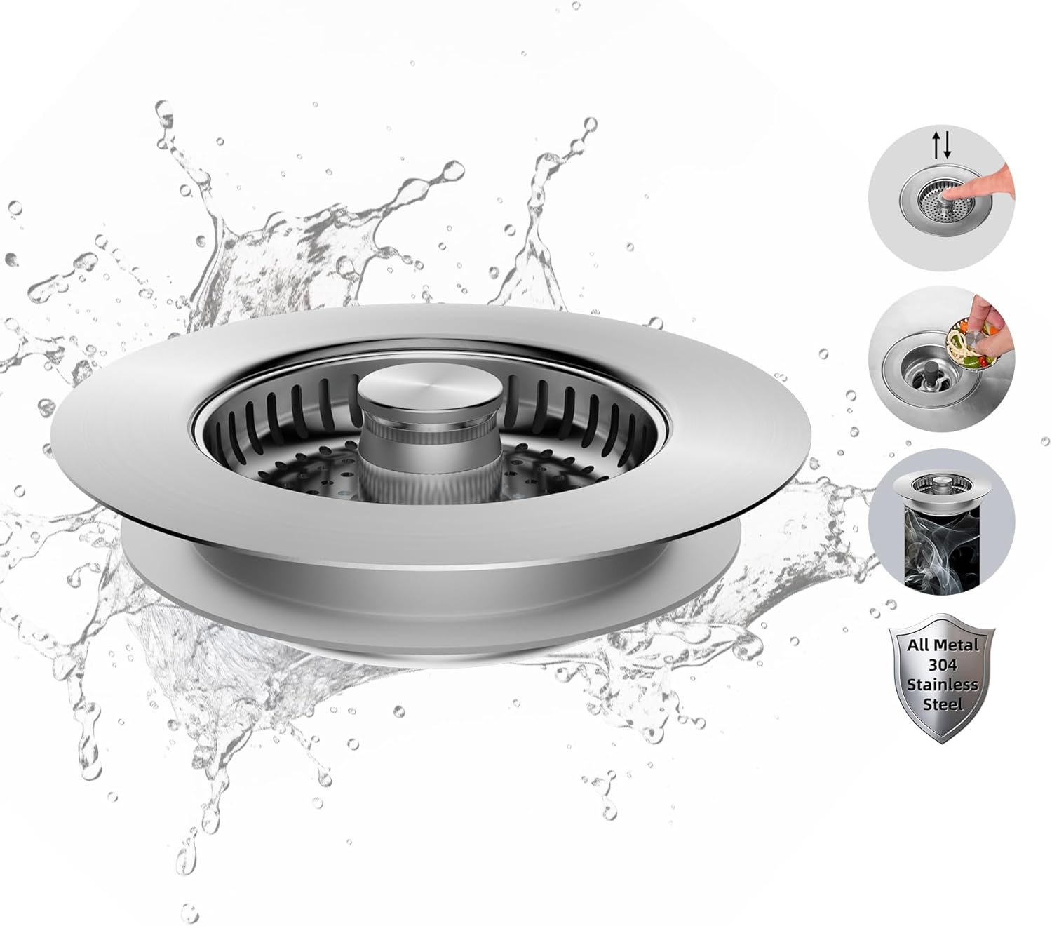 Upgraded 3 in 1 Bathroom and Kitchen Sink Drain Strainer - Image 6