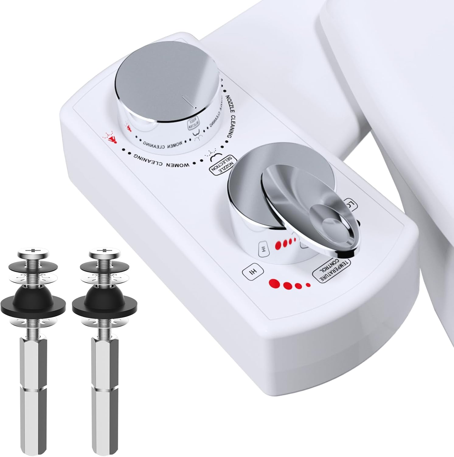 Bidet Attachment for Toilet with 2 PCS Universal Toilet Seat Bolts Kit - Image 1