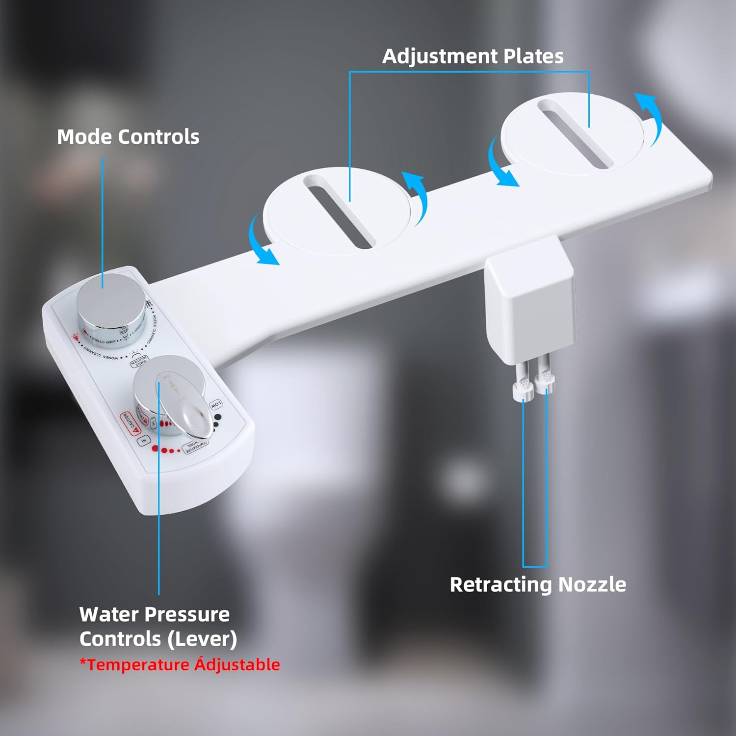 Bidet Attachment for Toilet with 2 PCS Universal Toilet Seat Bolts Kit - Image 3