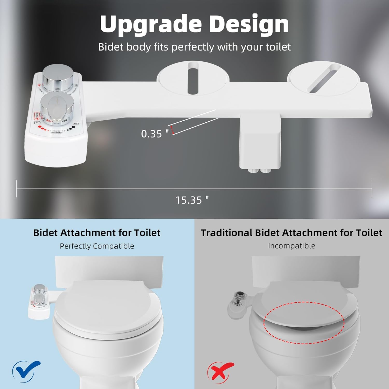 Bidet Attachment for Toilet with 2 PCS Universal Toilet Seat Bolts Kit - Image 5