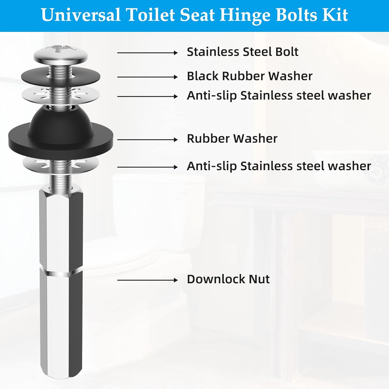 Bidet Attachment for Toilet with 2 PCS Universal Toilet Seat Bolts Kit - Image 8