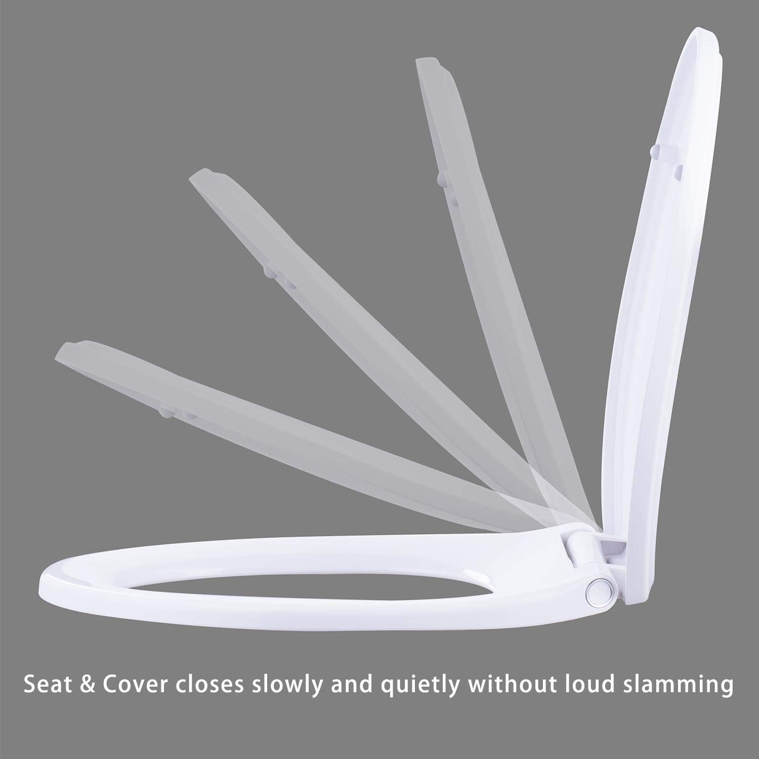 Premium Elongated Toilet Seat with Bidet T Adapter(7/8” x 7/8” x 3/8”) - Image 2