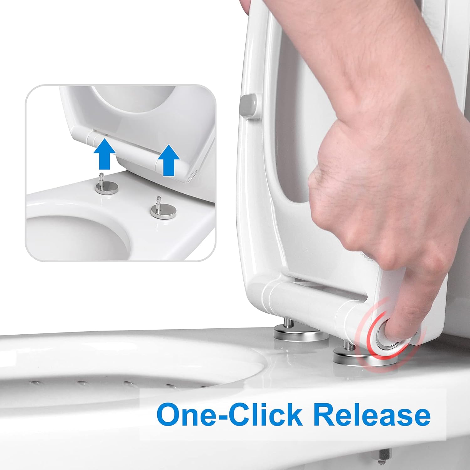 Premium Elongated Toilet Seat with Toilet Seat Bumpers - Image 2