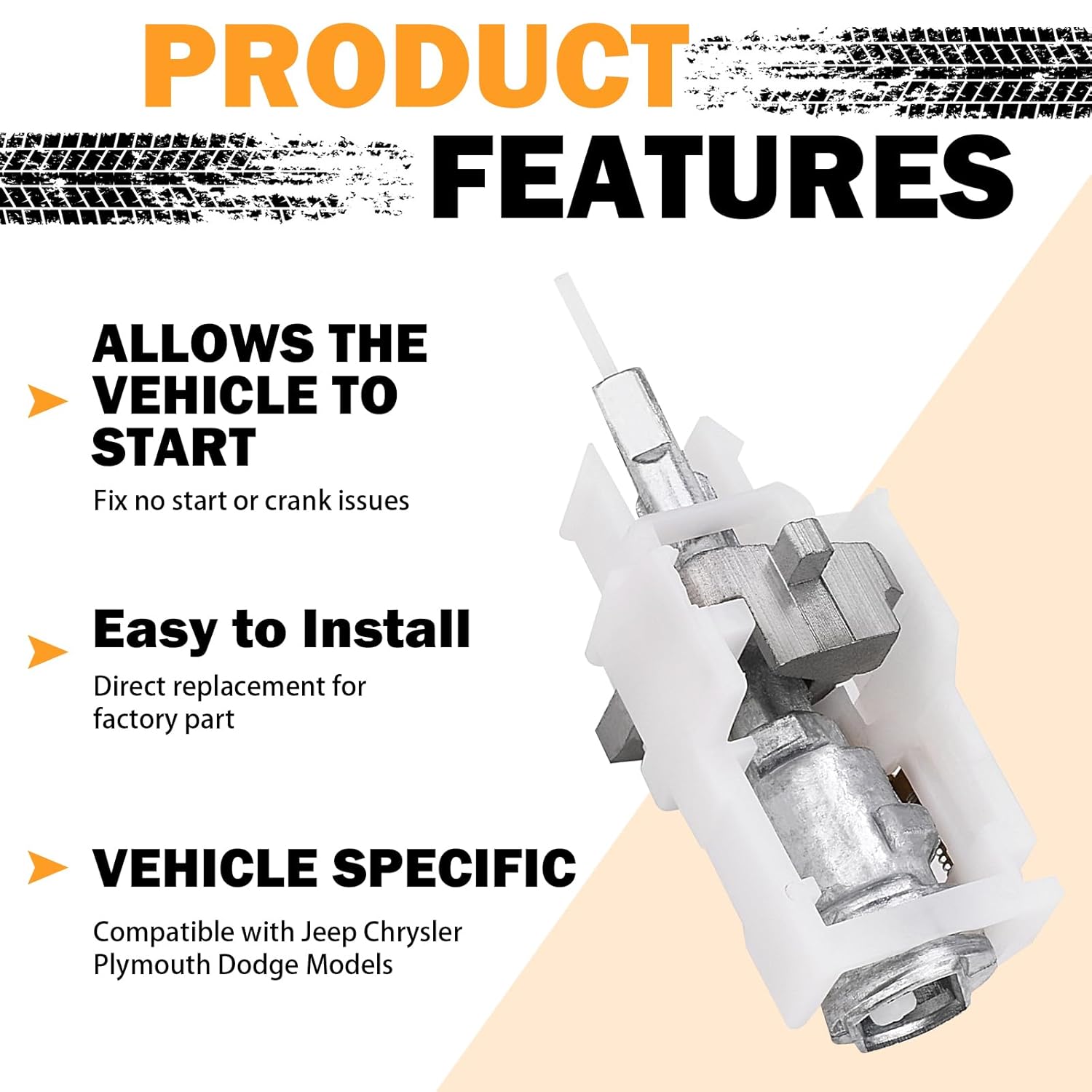 Ignition Switch Actuator Pin 924-704 for 1997-2007 Jeep Wrangler Liberty Grand Cherokee 1995-2005 Dodge Neon Chrysler PT Cruiser Sebring Plymouth Ignition Switch Replace 4690492AB, 4664099, 924704 - Image 2