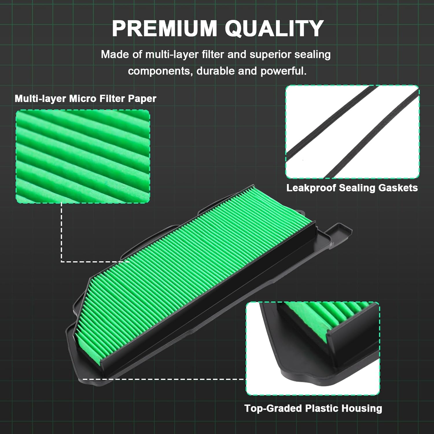 17215-HL4-A02 Honda Pioneer 1000 1000-5 Air Filter Replacement for 2016-2021 Air Cleaner Filteration Parts - Image 3