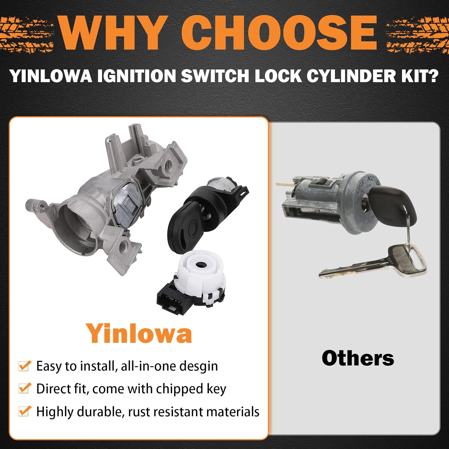 Ignition Switch Lock Cylinder 1K0905851B for Volkswagen VW Jetta 2.5 GTI MK5 Rabbit Golf EOS Tiguan Audi A3 R8 Ignition Starter Switch Replace 1K0905865 5Q0905865A Ignition Lock Cylinder with Key - Image 8