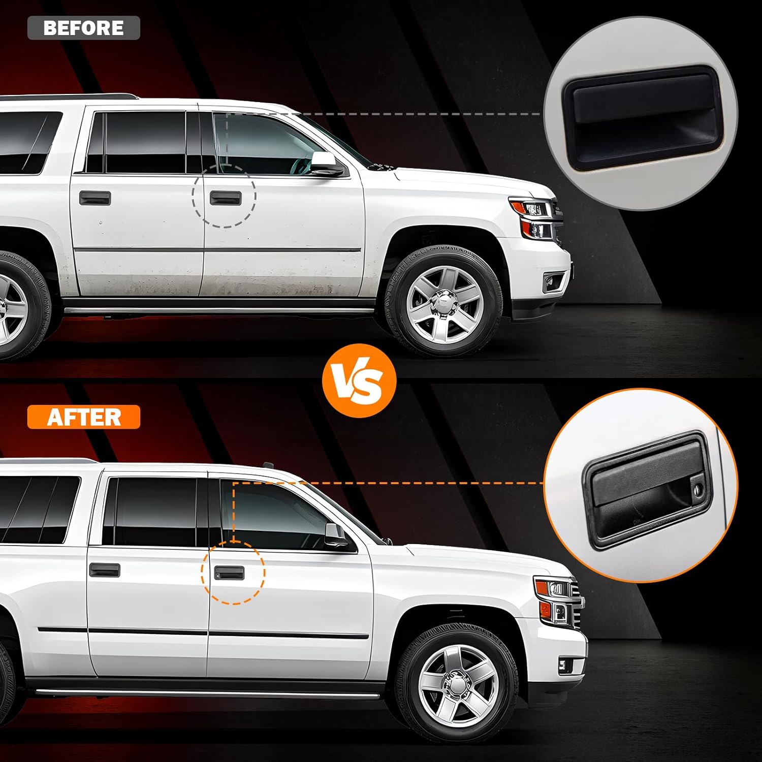Exterior Door Handles Front/Rear Left & Right for Chevy C1500 C2500 C3500 K1500 K2500 K3500 GMC Yukon Tahoe Suburban Replaces # 15742229, 15742230, 15742233, 15742234 - Image 2