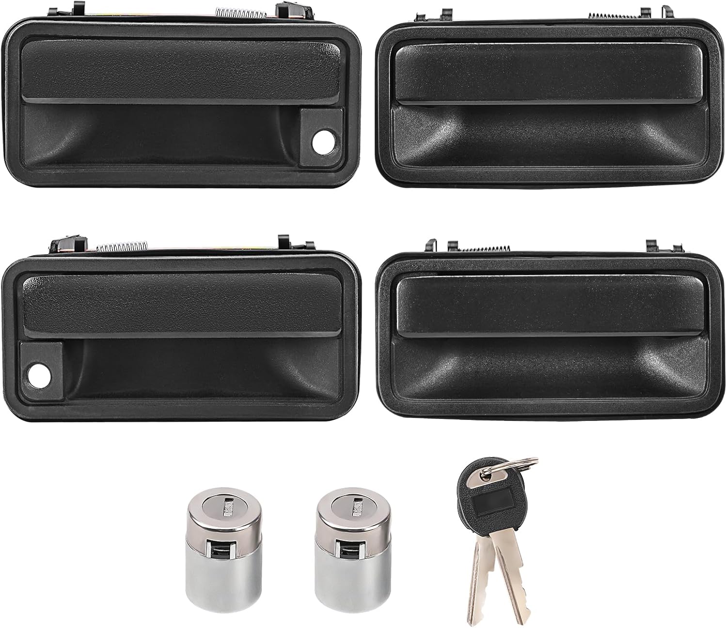 Exterior Door Handle w/Lock Cylinder & Keys for Chevy C1500 C2500 C3500 K1500 K2500 K3500 GMC Yukon Front/Rear Left & Right Chevrolet GMC Truck Door Handles Replace 15742229 15742230 15742233 15742234 - Image 1