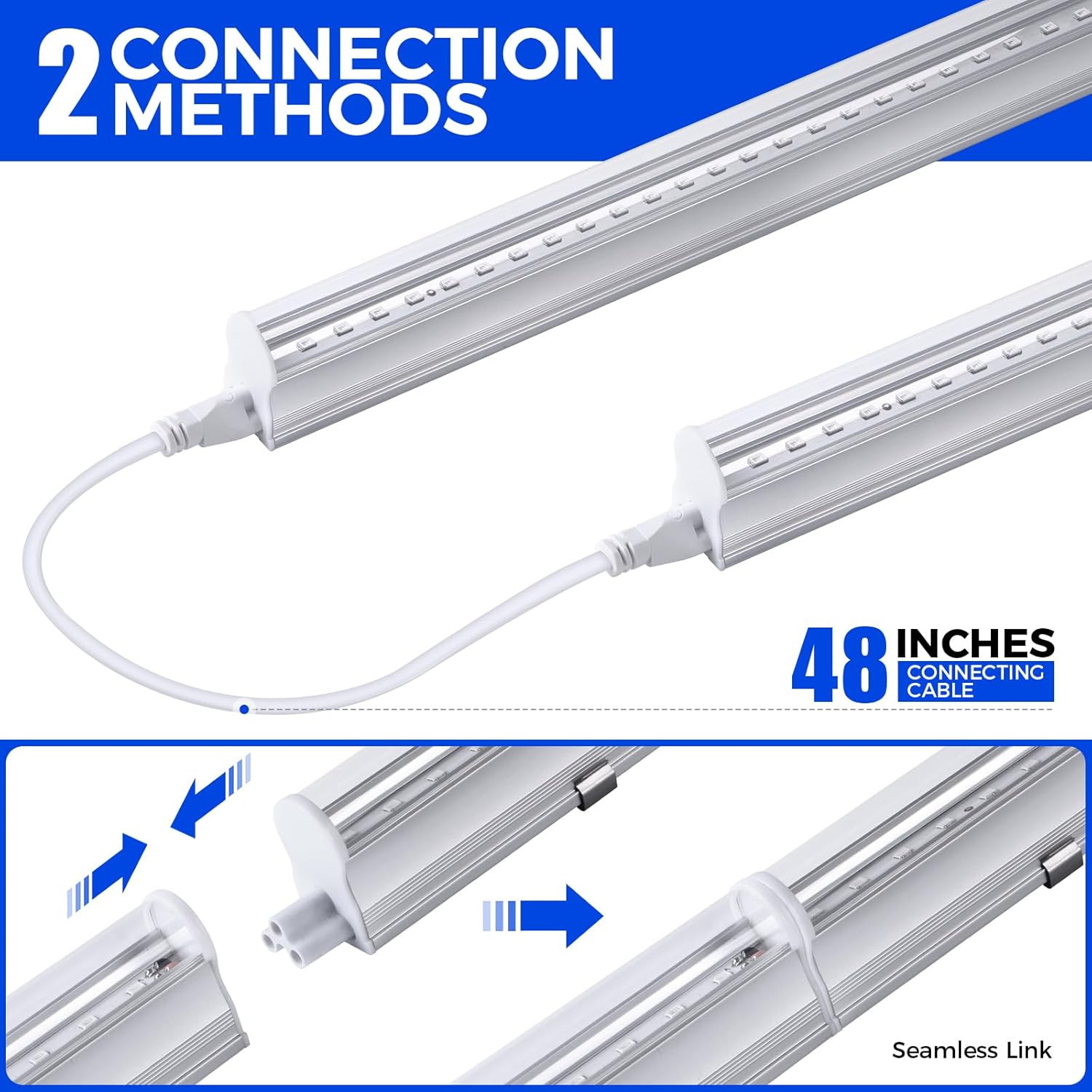 UV LED Blacklight Bar, 22W 4ft, T5 Integrated Bulb, Black Light Fixture for Blacklight Poster, Halloween Decorations and Christmas Party, Fun Atmosphere with Built-in on, Off Switch (4-Pack) - Image 4