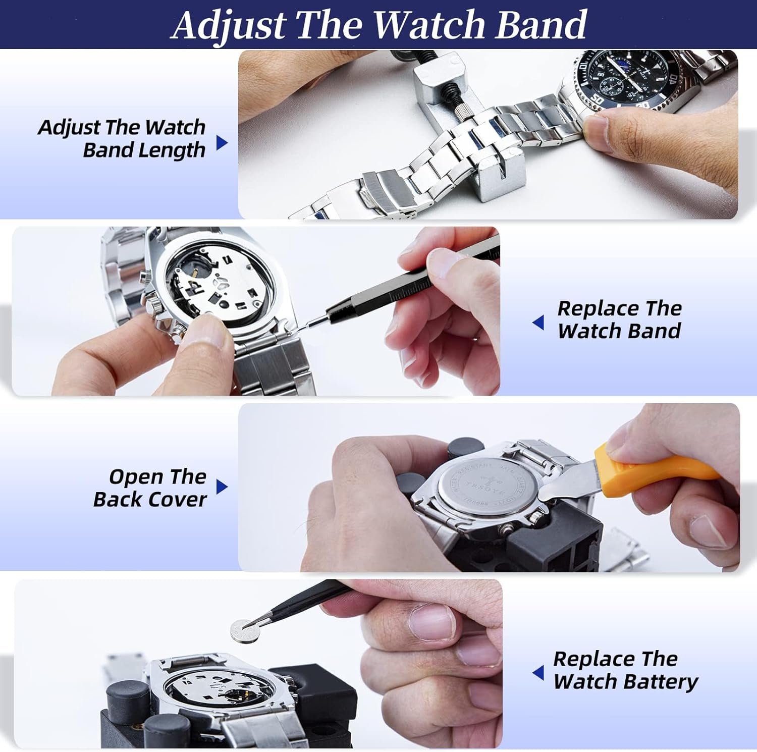 Watch Repair Kit and Watch Press Tool Set - Image 2
