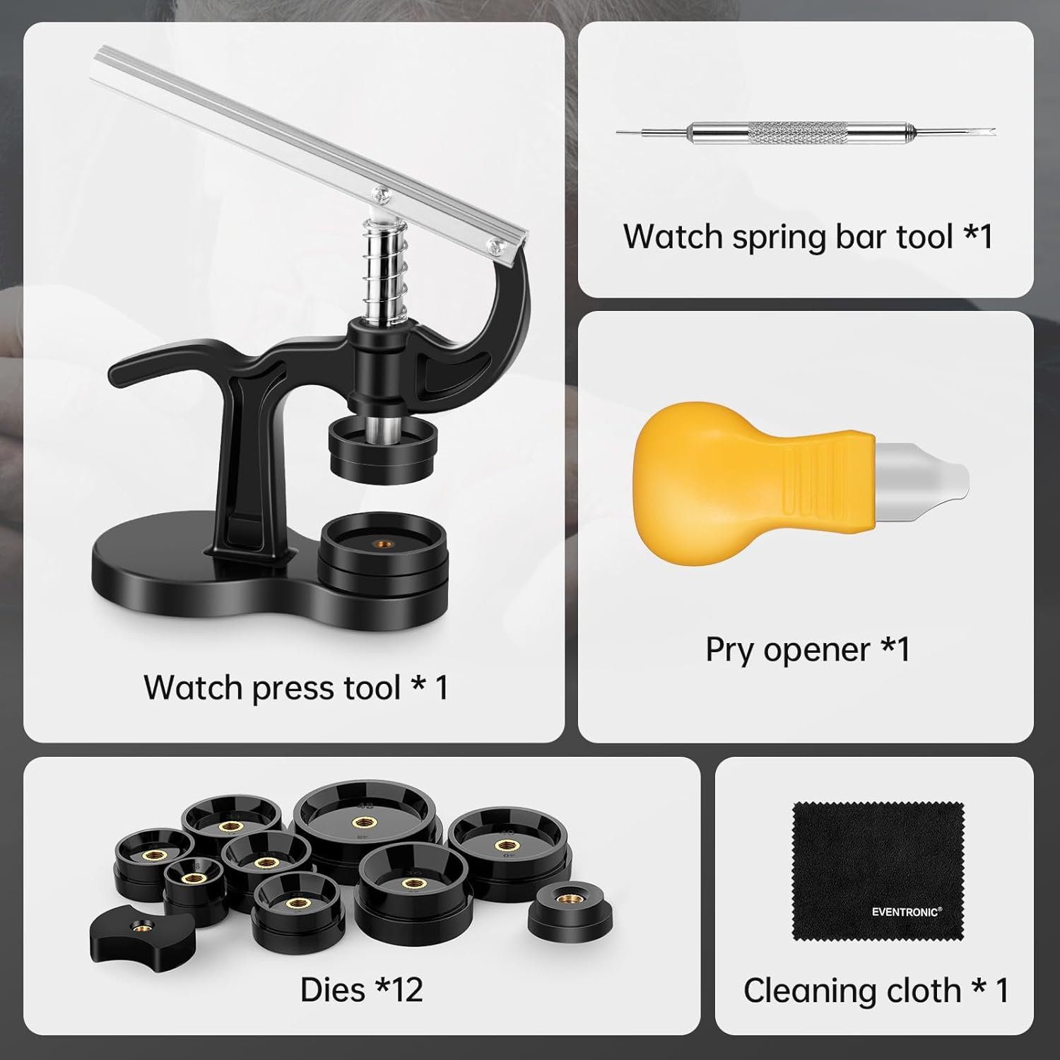 Watch Repair Kit and Watch Press Tool Set - Image 6