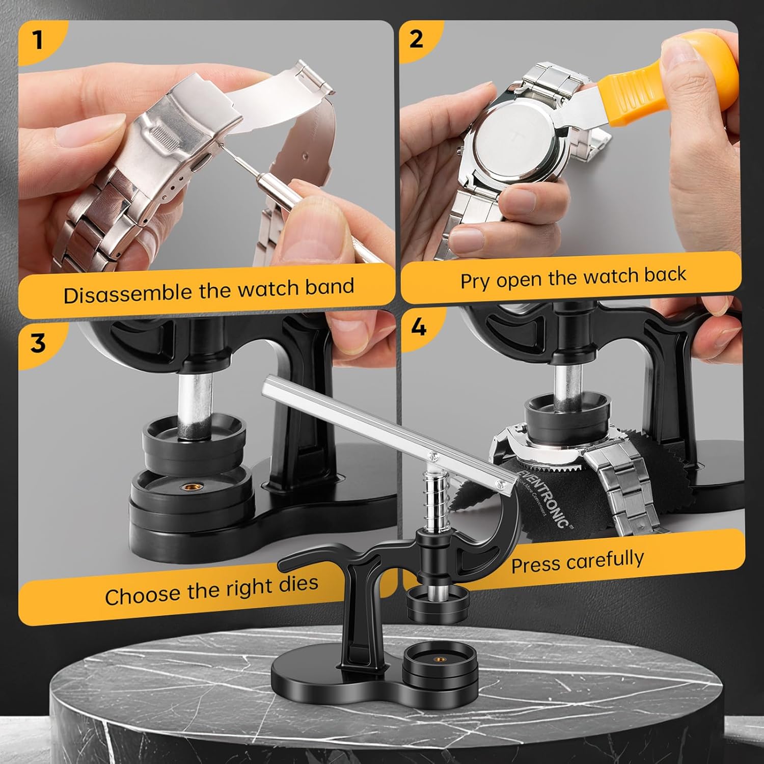Watch Repair Kit and Watch Press Tool Set - Image 8