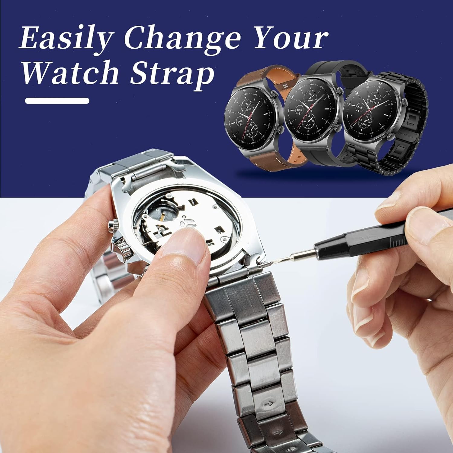 Watch Repair Kit with Black and Brown Bag - Image 4