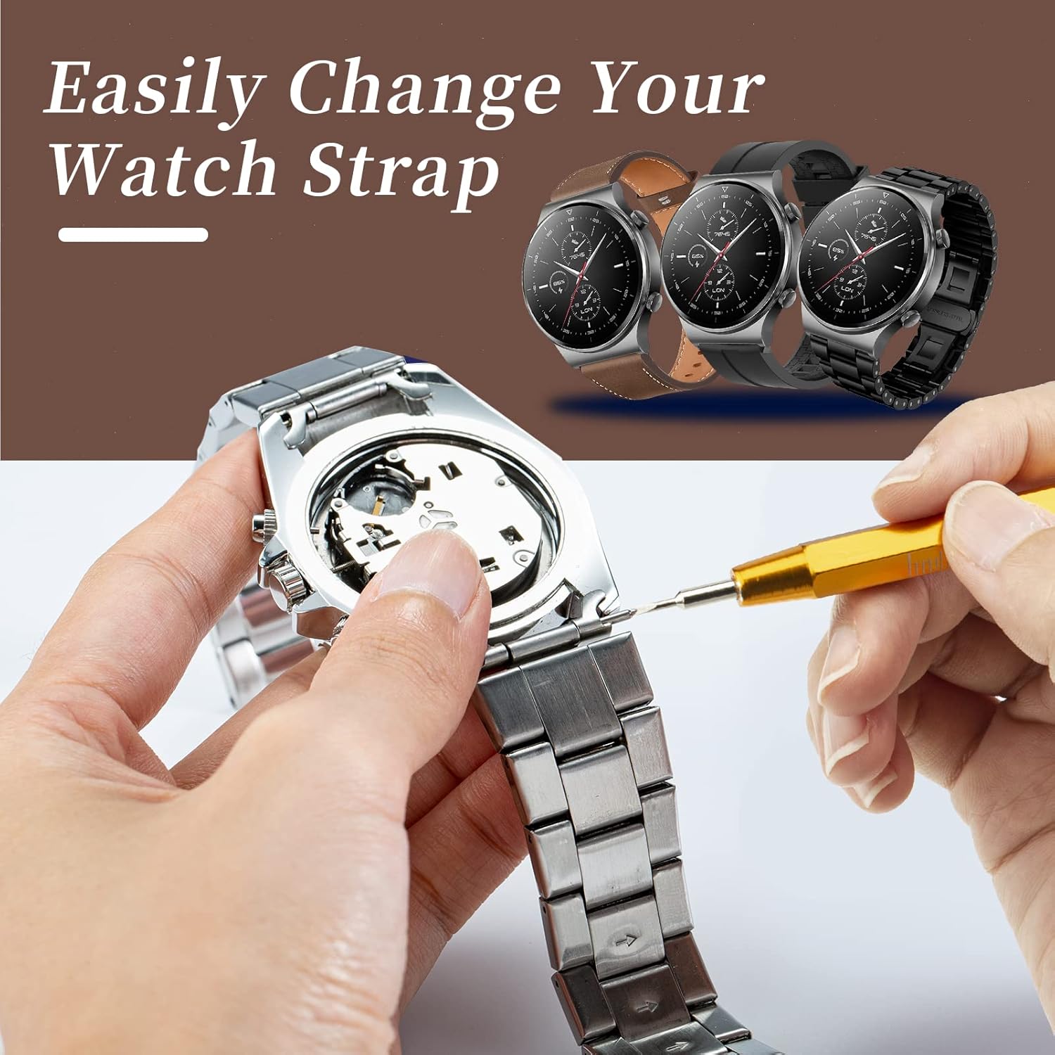 Watch Repair Kit with Black and Brown Bag - Image 5