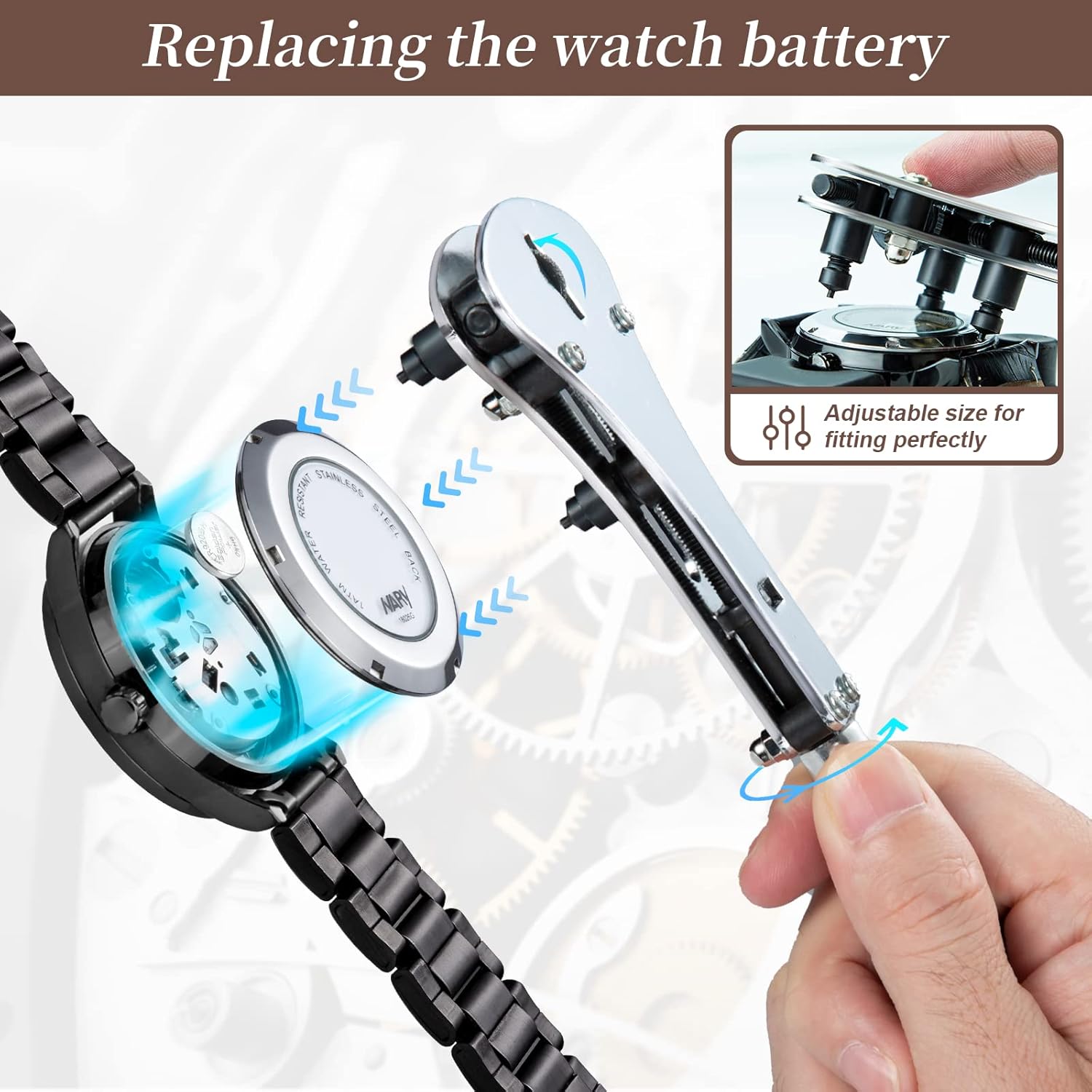 Watch Repair Kit with Black and Brown Bag - Image 6