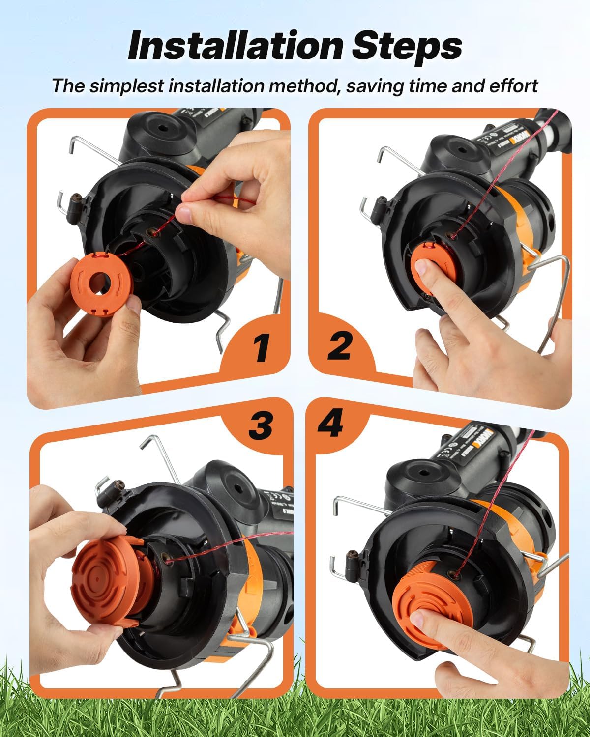 20 Pack (WA0010)Replacement Trimmer Line Spool Compatible with Worx Weed Eater, 0.065 inch Trimmer Line Refills for Worx Trimmer,Weed Wacker String Replacement Parts(16 Trimmer Spools,4 Trimmer Caps) - Image 8