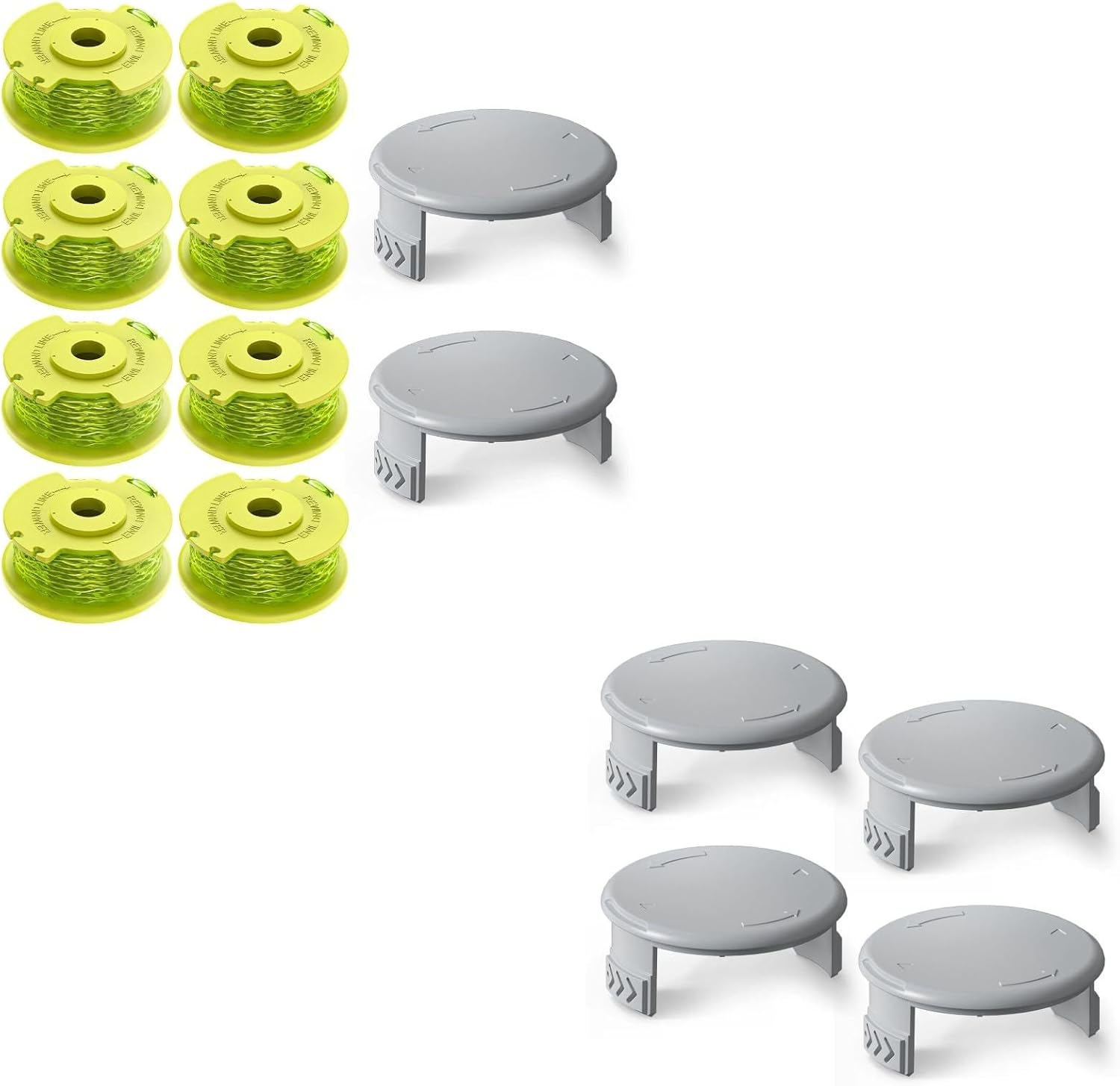 10 PCS Weed Wacker String and 4 Pack AC14HCA Replacement Spool Cap Compatible with Ryobi One Plus+ AC80RL3 - Image 1
