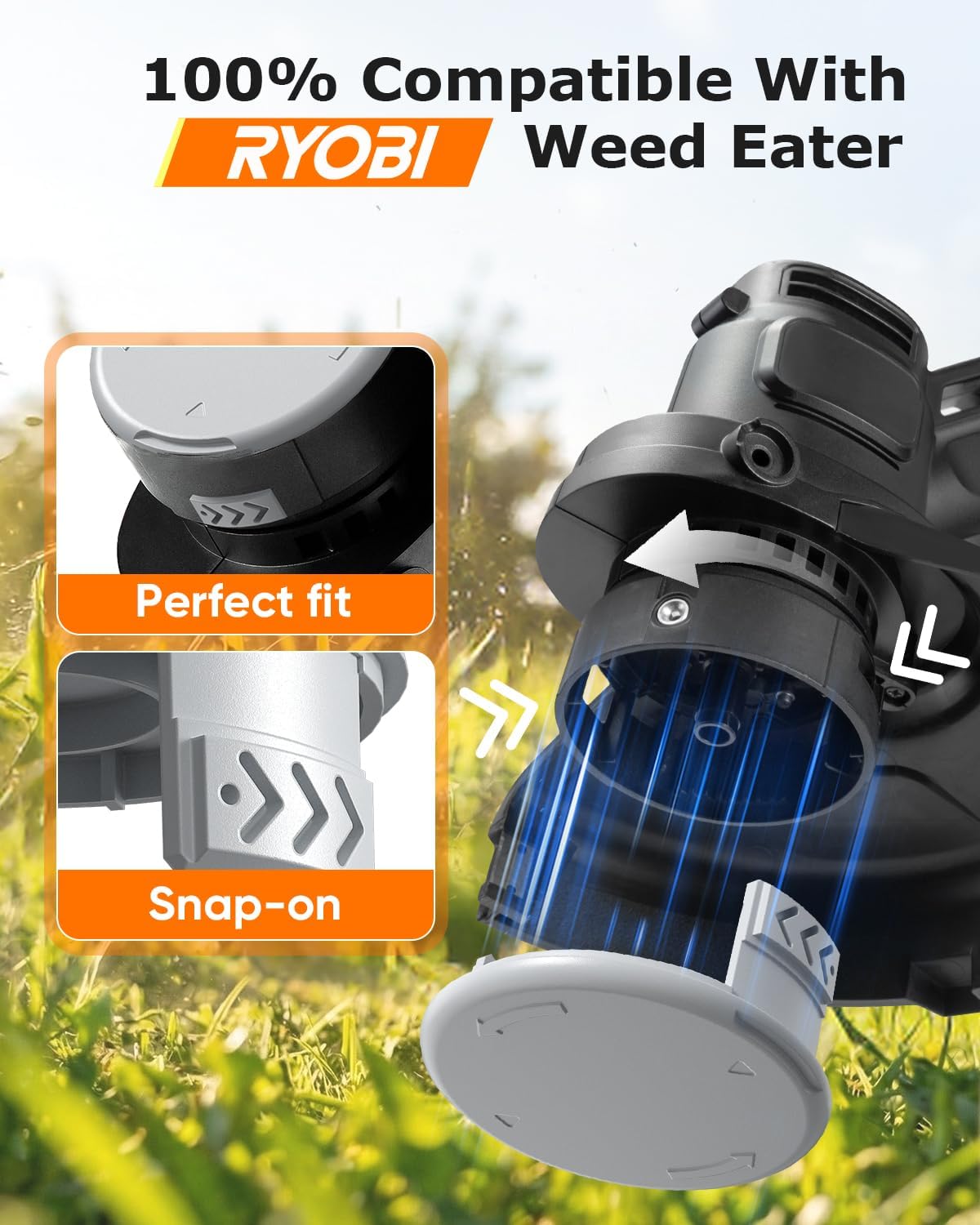 10 PCS Weed Wacker String and 4 Pack AC14HCA Replacement Spool Cap Compatible with Ryobi One Plus+ AC80RL3 - Image 7