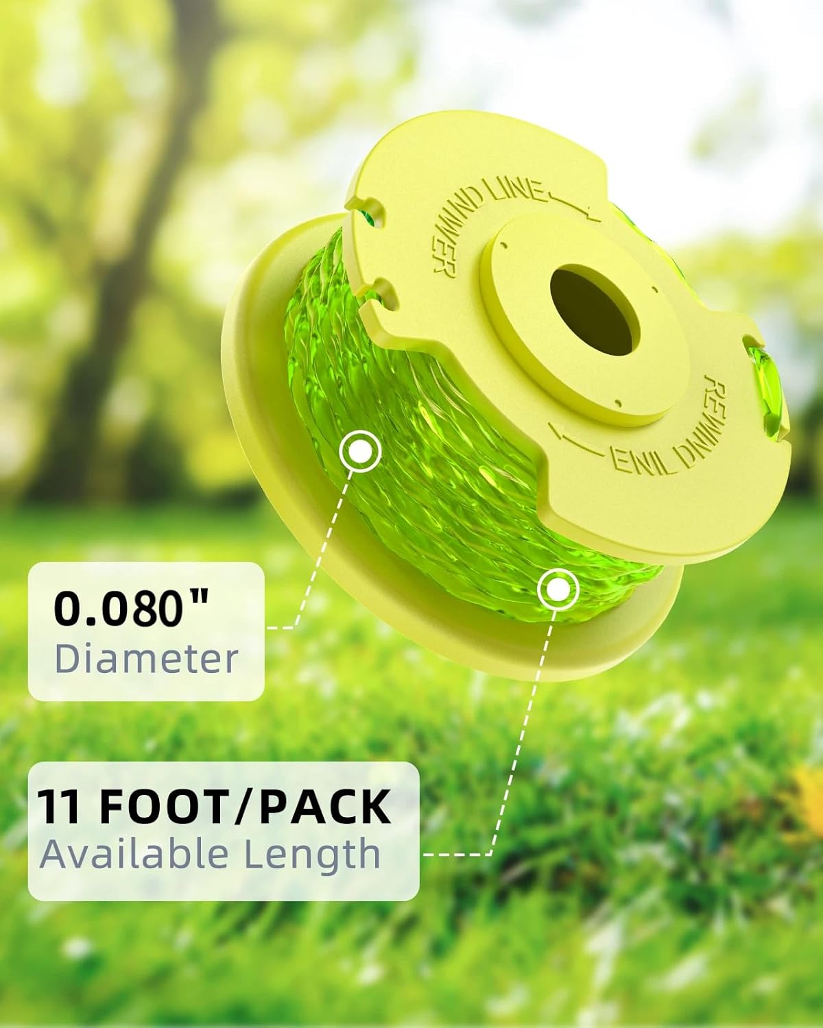 17 PCS Weed Wacker String and 4 Pack AC14HCA Replacement Spool Cap Compatible with Ryobi One Plus+ AC80RL3 - Image 2