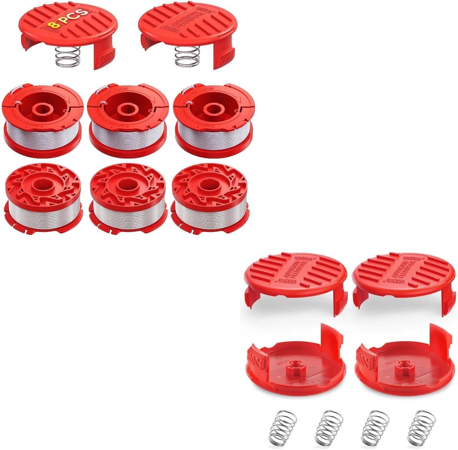 8 Pack CMZST0653 Weed Eater String and 4 Pack CMZST120SC String Trimmer Spool Compatible with Craftsman Weed Wacker - Image 1
