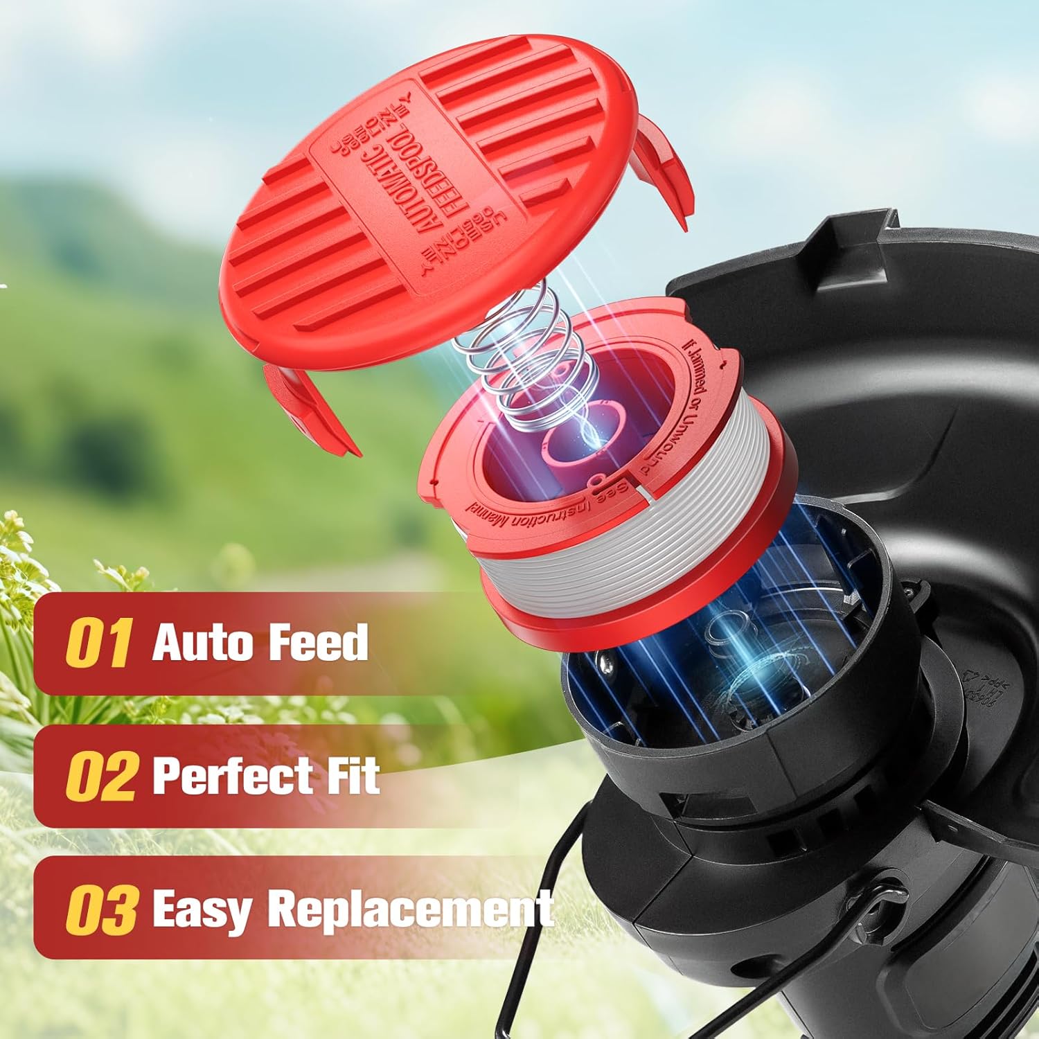 8 Pack CMZST0653 Weed Eater String and 4 Pack CMZST120SC String Trimmer Spool Compatible with Craftsman Weed Wacker - Image 3