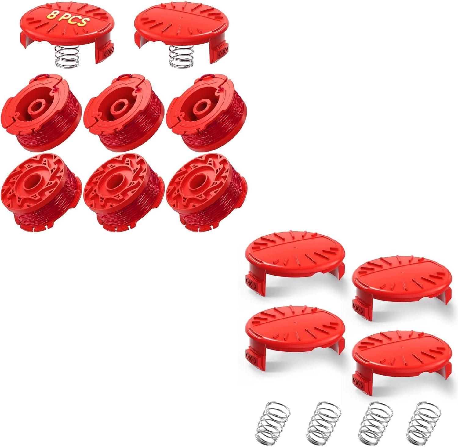 8 Pack CMZST0803 CMZST080 Weed Eater String and 4 Pcak CMZST120SC String Trimmer Spool Cap Compatible with Craftsman Weed Wacker - Image 1