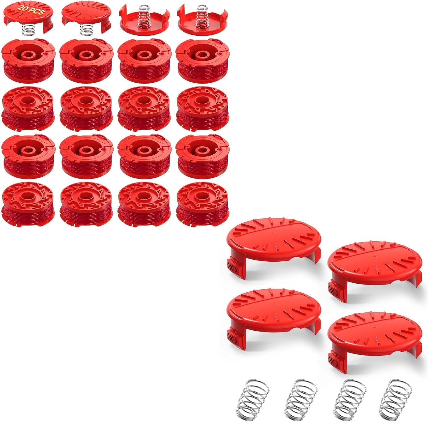 20 Pack CMZST0803 CMZST080 Weed Eater String and 4 Pcak CMZST120SC String Trimmer Spool Cap Compatible with Craftsman Weed Wacker - Image 1