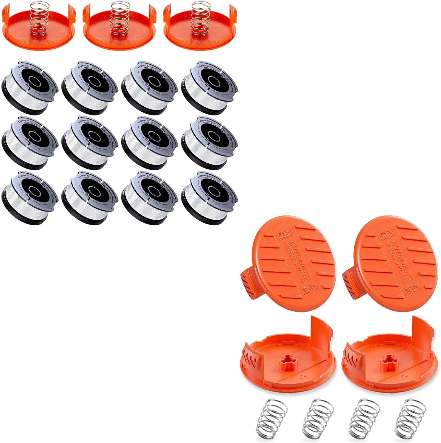 15 Pack Weed Eater String and 4 Pack Weed Eater Replacement Spool Cap Covers Compatible with Black+Decker, AF-100 - Image 1