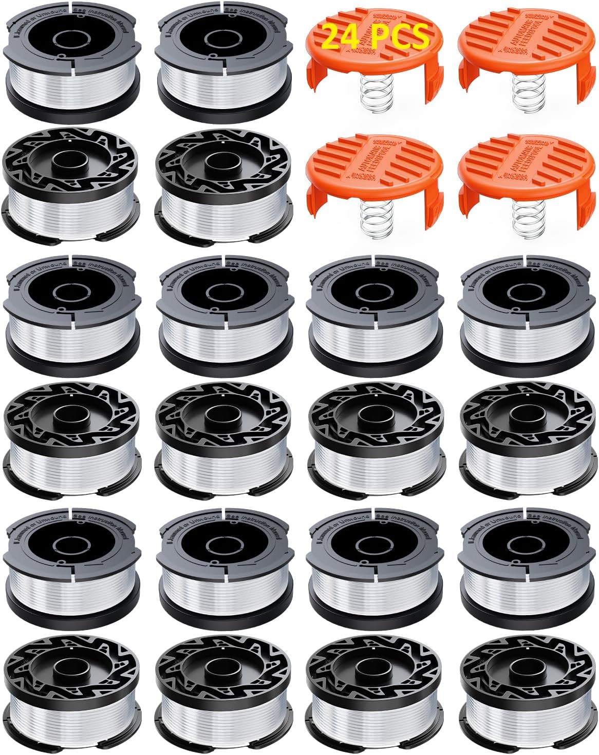 24 Pack Weed Eater String Compatible With Black and Decker Weed Wacker, AF-100 String Trimmer Line, 0.065'' 30FT Automatic Feed Trimmer Weed Eater spool, Replacement Spool Refills For Black&Decker - Image 1