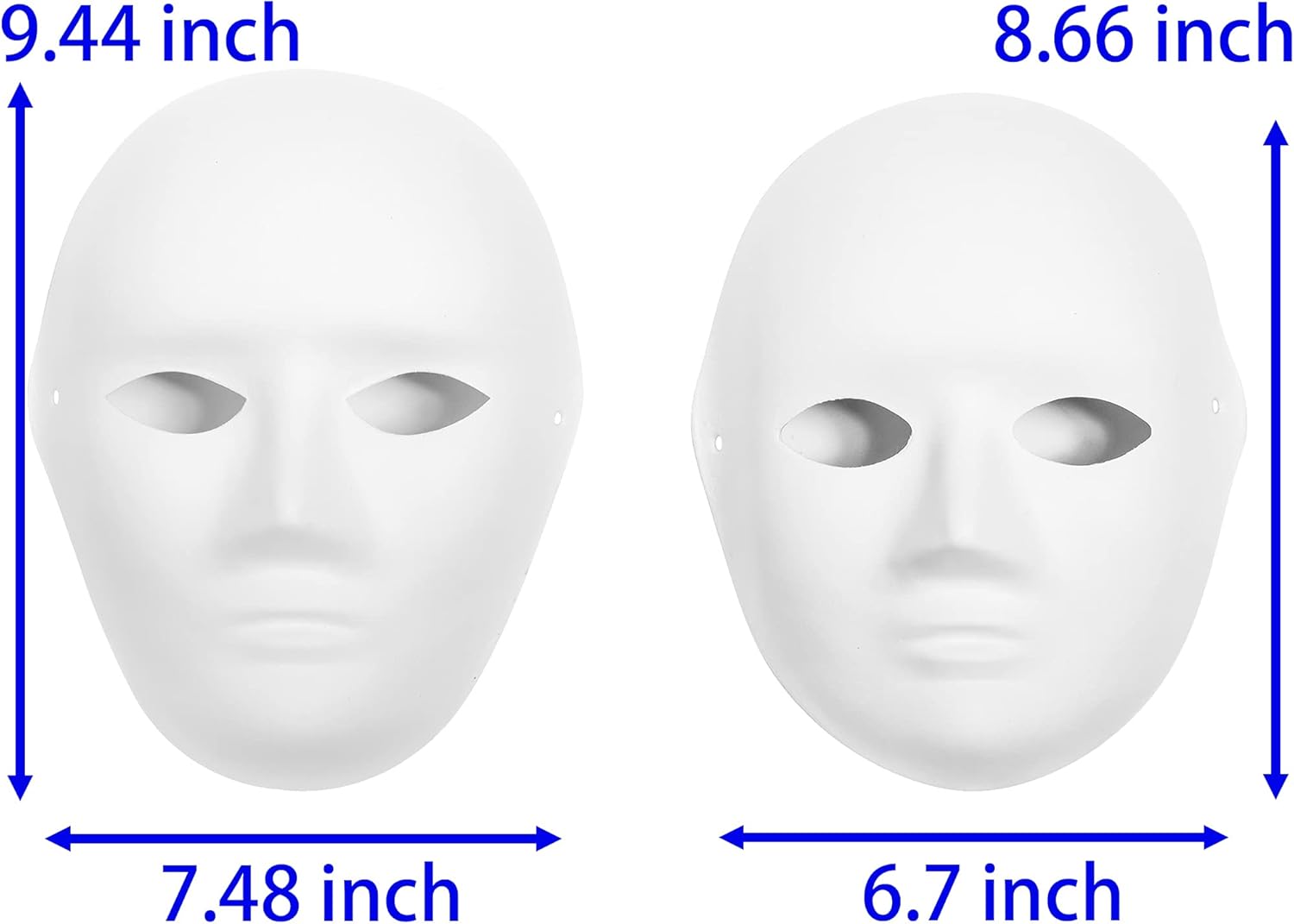 14 Pack Paper Mache Masks - 2 Sizes for Artistic Projects, Theater, Halloween, Masquerade Parties, Classroom Art - Image 3