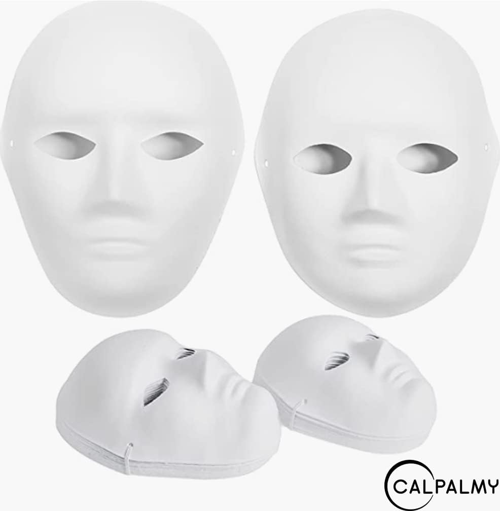 14 Pack Paper Mache Masks - 2 Sizes for Artistic Projects, Theater, Halloween, Masquerade Parties, Classroom Art - Image 7