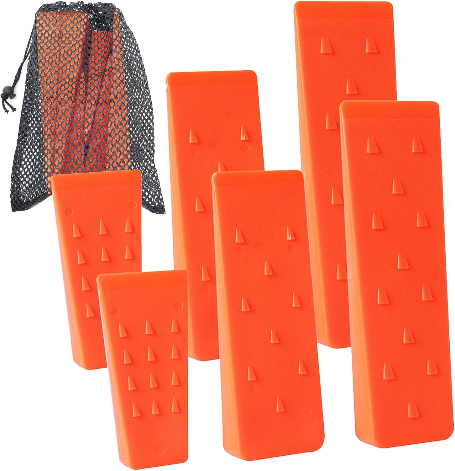 6 Pack Tree Felling Wedges with Spikes for Safe Tree Cutting – 2 Each of 10