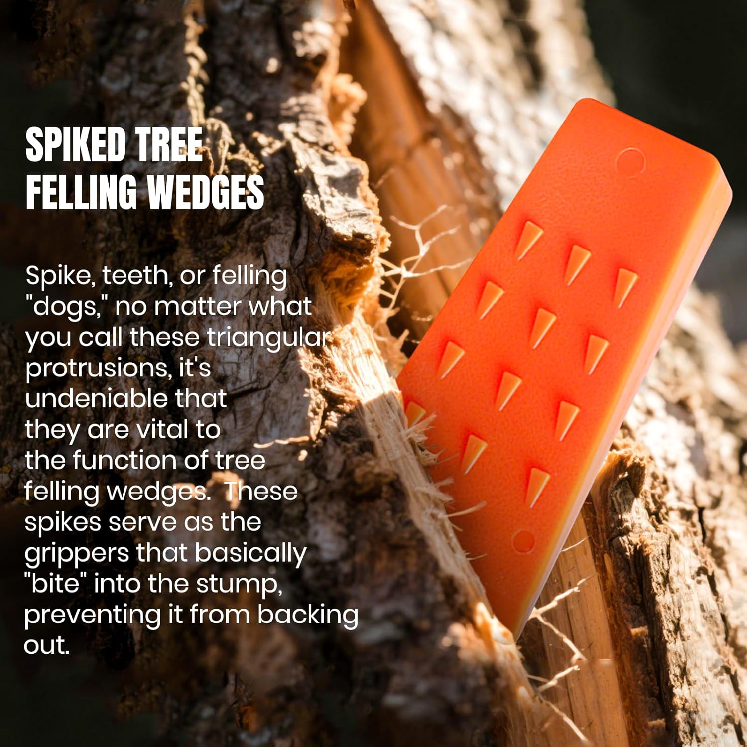 6 Pack Tree Felling Wedges with Spikes for Safe Tree Cutting – 2 Each of 10