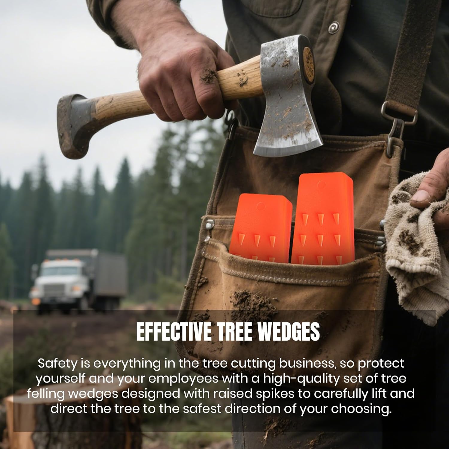 6 Pack Tree Felling Wedges with Spikes for Safe Tree Cutting – 2 Each of 10