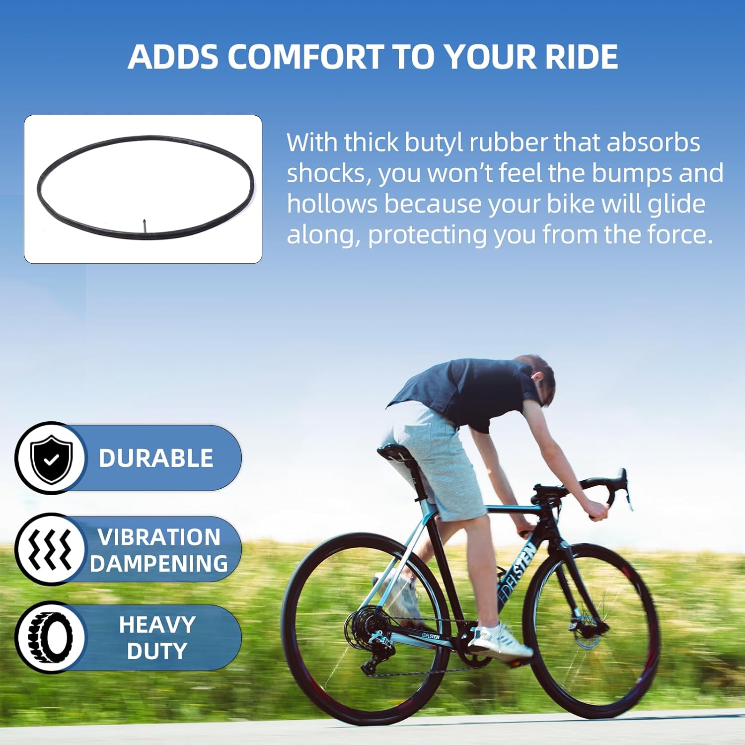 Bicycle Tubes Race 28 700x20-25C 700x32-47C Bike Tube, 700C Inner Tube with Presta Valve Super Value Bundle (Pack of 6 Tubes & 2 tire Lever) - Image 2