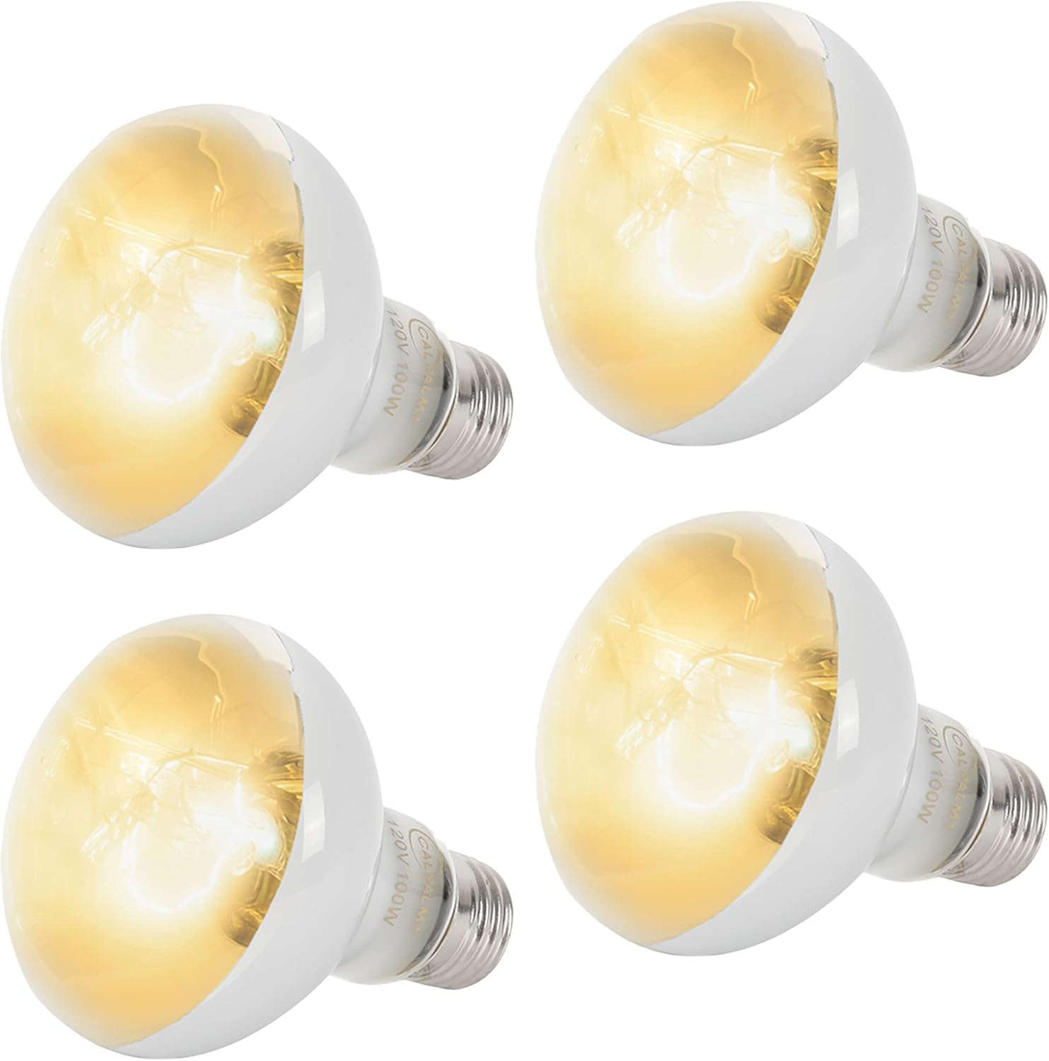 (4-Pack 100W Reptile Heat Lamp Bulbs - UVA Daylight Basking Light Bulbs for Reptiles, Turtles, Lizard, Bearded Dragon and Amphibians - 120V R80 Reflector Bulbs with E26 Screw Cap Base - Image 1