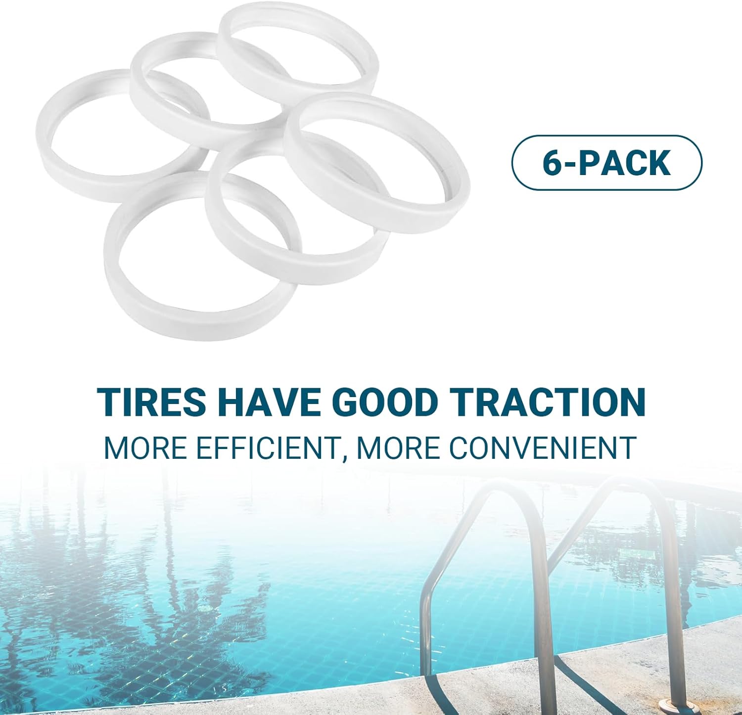 (6-Pack) The Exact Pool Cleaner Tire Replacement - Compatible with Polaris 180, 280, 360, 380, C10 and C-10 | Made of Premium, Heavy Duty Rubber - Improving The Parts Life Cycle by 50% - Image 5