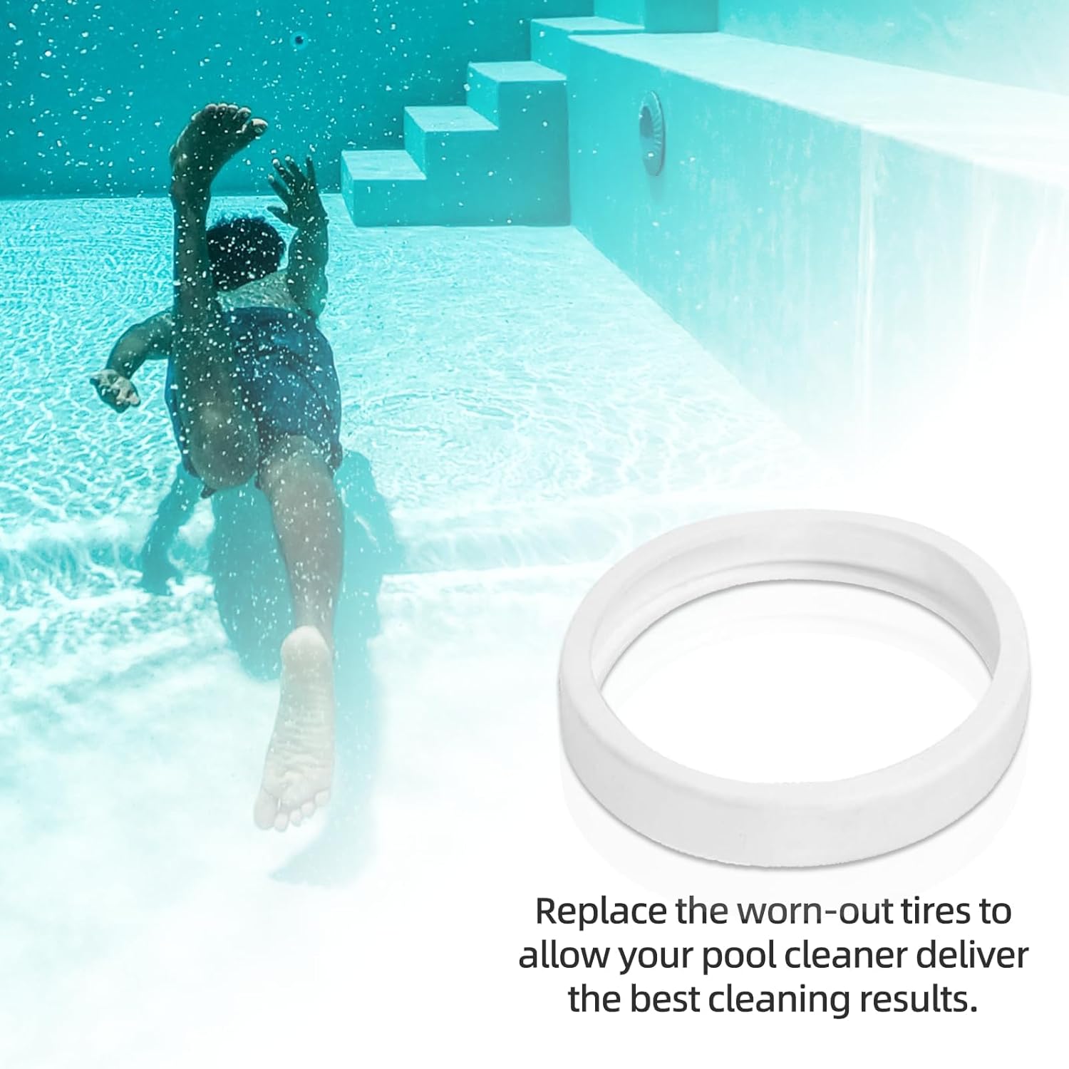 (6-Pack) The Exact Pool Cleaner Tire Replacement - Compatible with Polaris 180, 280, 360, 380, C10 and C-10 | Made of Premium, Heavy Duty Rubber - Improving The Parts Life Cycle by 50% - Image 6
