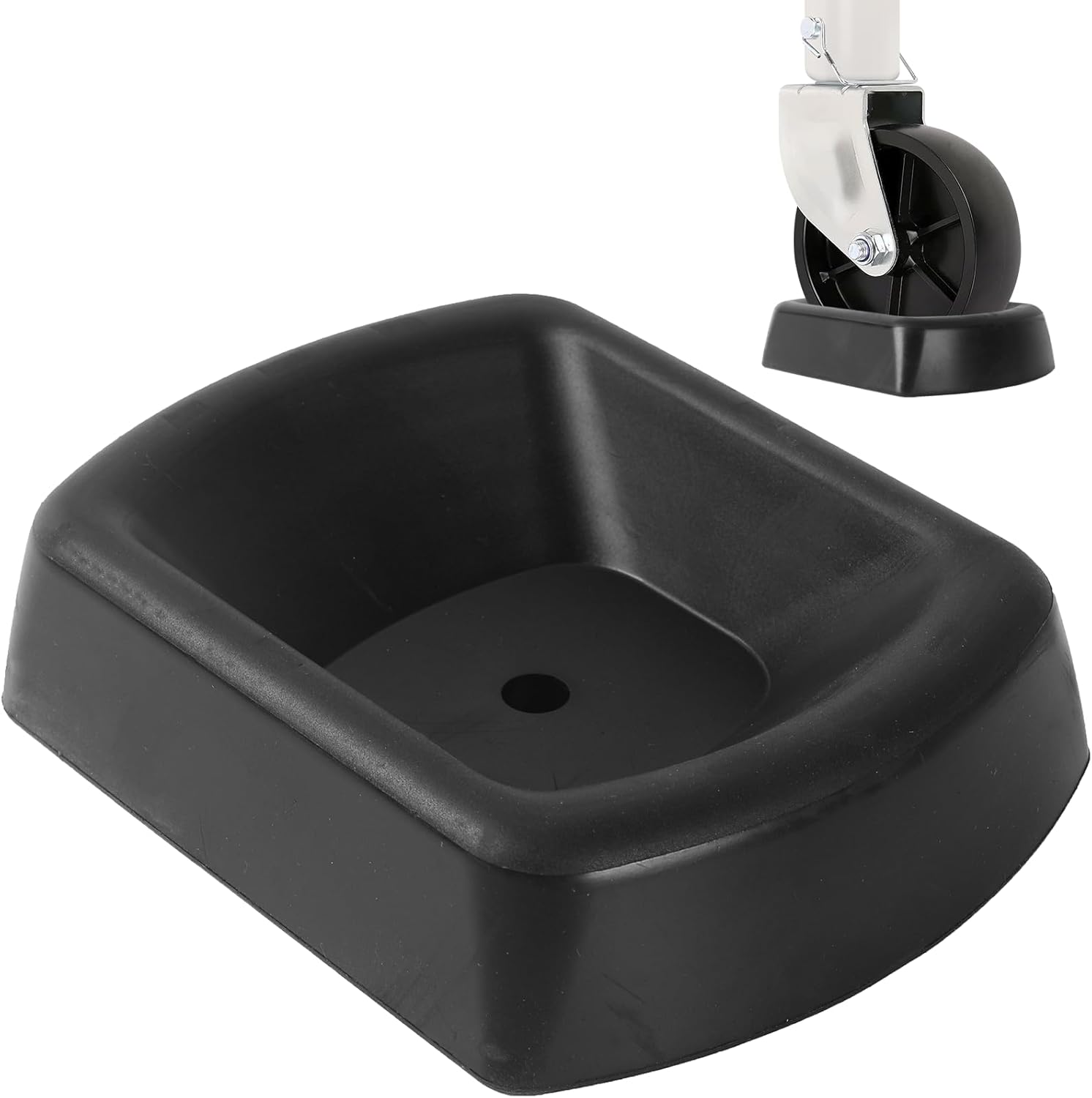 Jack Wheel Chock Stabilizer - Heavy Duty Rubber Travel Trailer Jack Caster Wheel Dock 6