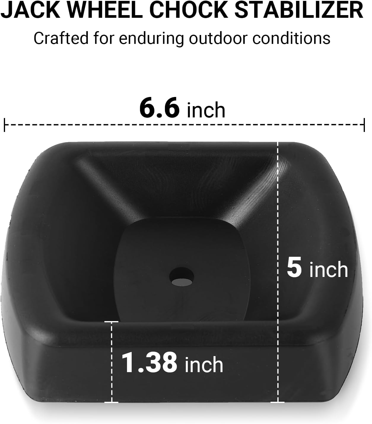 Jack Wheel Chock Stabilizer - Heavy Duty Rubber Travel Trailer Jack Caster Wheel Dock 6