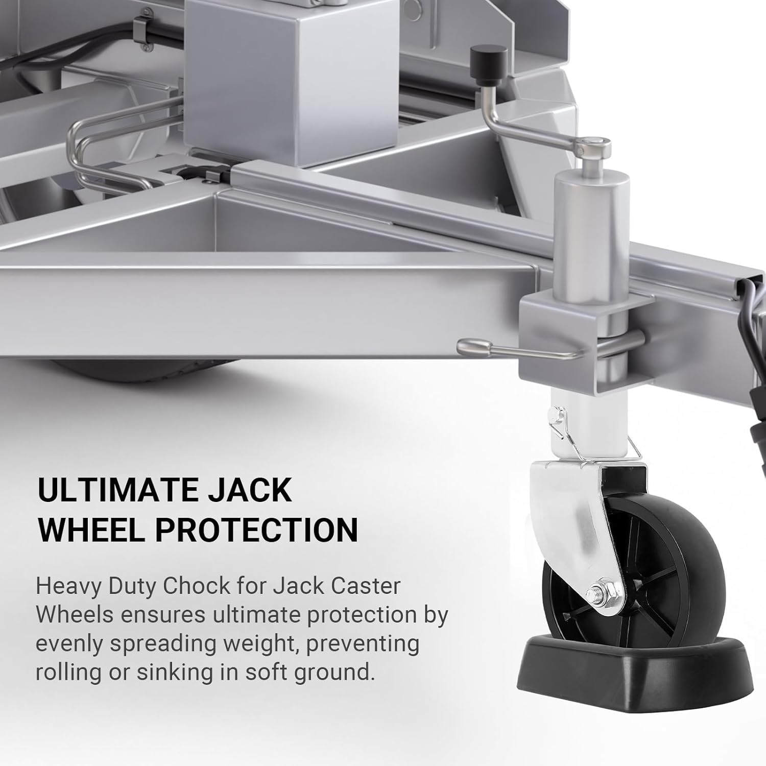 Jack Wheel Chock Stabilizer - Heavy Duty Rubber Travel Trailer Jack Caster Wheel Dock 6