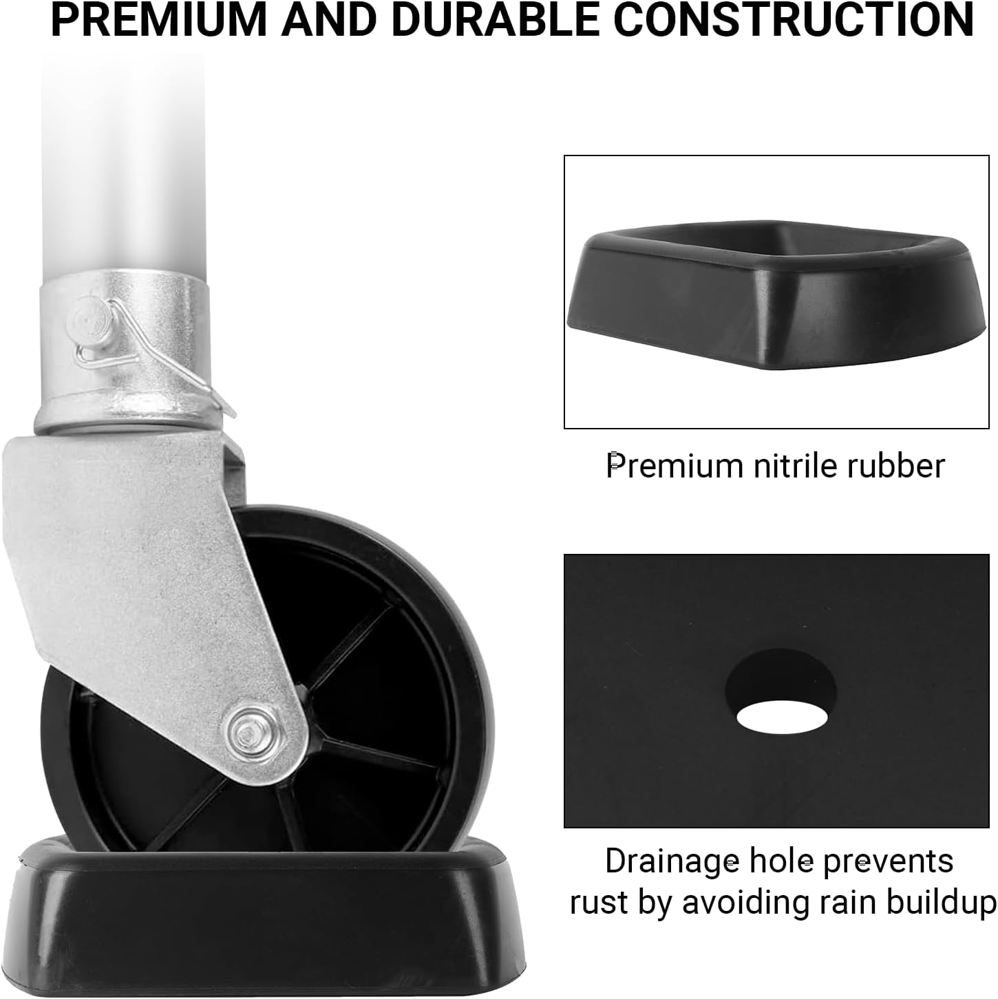 Jack Wheel Chock Stabilizer - Heavy Duty Rubber Travel Trailer Jack Caster Wheel Dock 6