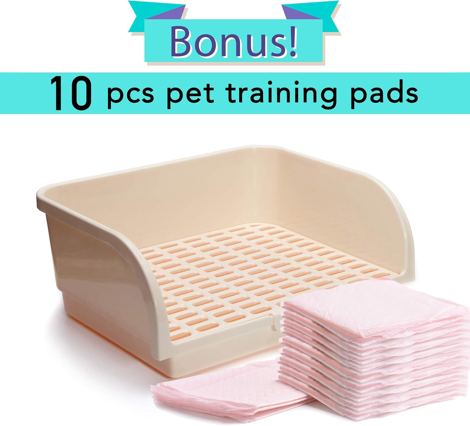 X-Large Rabbit Litter Box with 10PCS Bonus Pads, Drawer, Corner Toilet Box 17.3