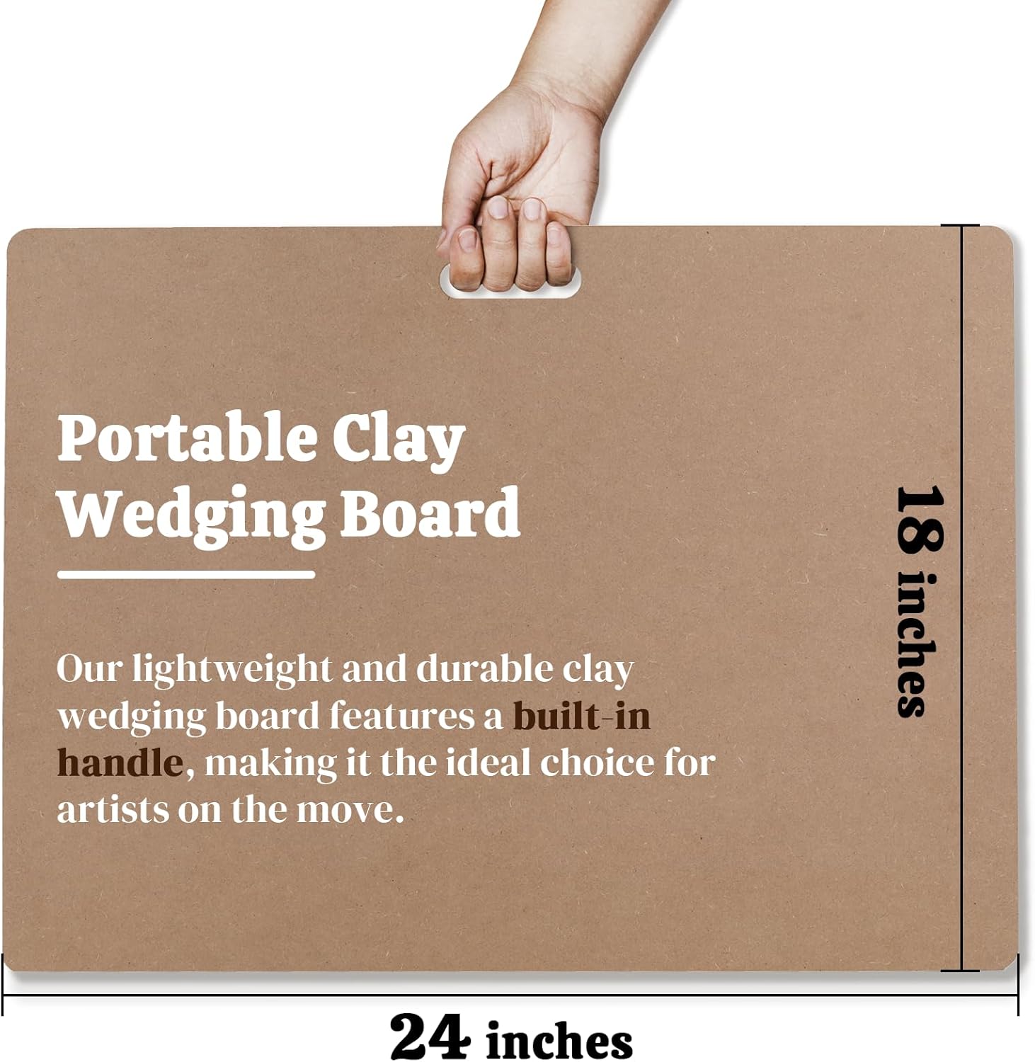 Clay Wedging Board with Convenient Built-in Handle - 24 x 18